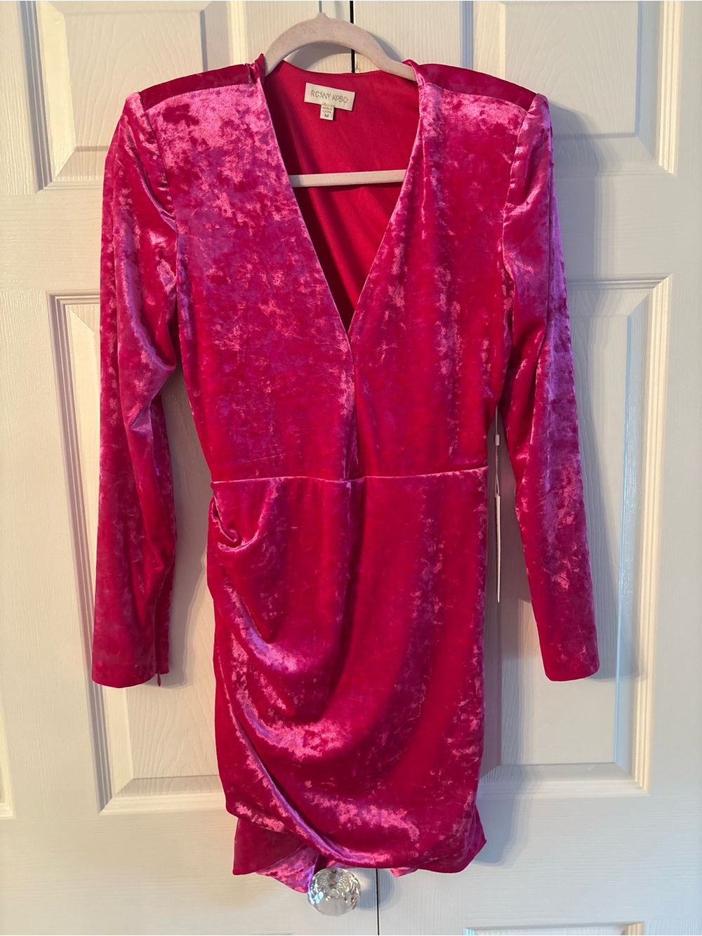 Ronny Kobo Collection Hot Pink Velvet Mini Dress